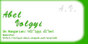 abel volgyi business card