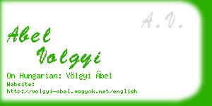 abel volgyi business card
